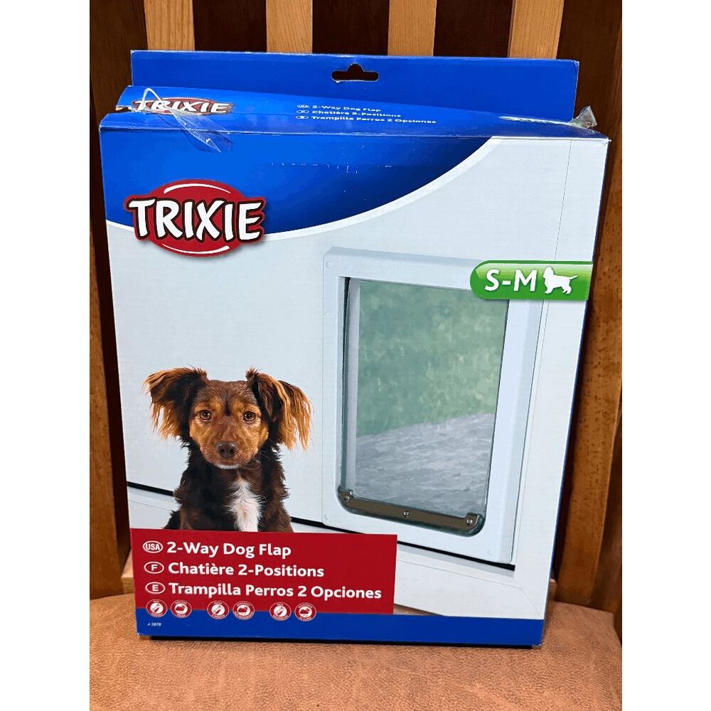 🐶 Trixie 2-Way Dog Door Flap S-M – Lockable, Weather Resistant (New Open Box)
